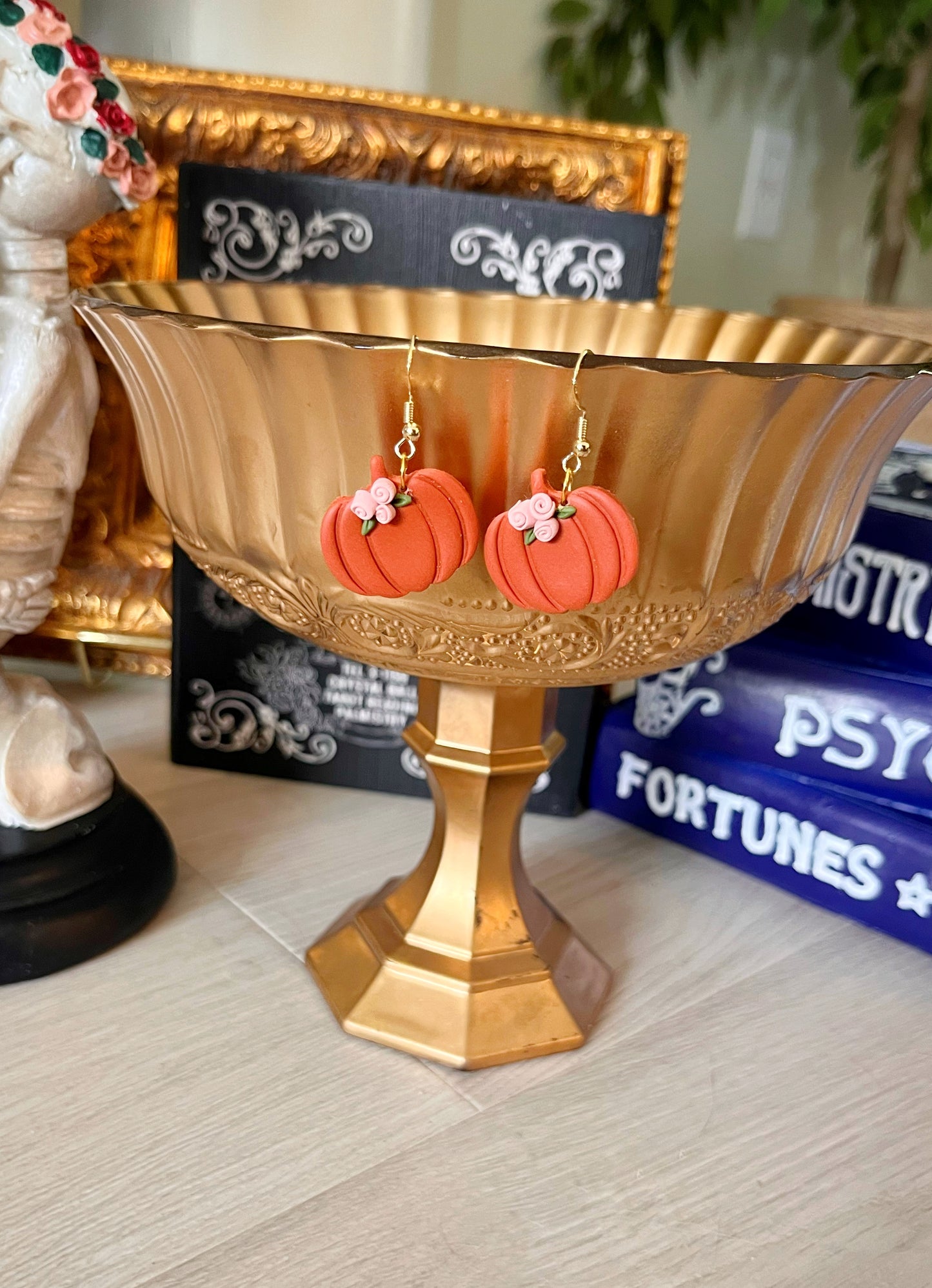 Polymer Clay Pumpkin Dangles