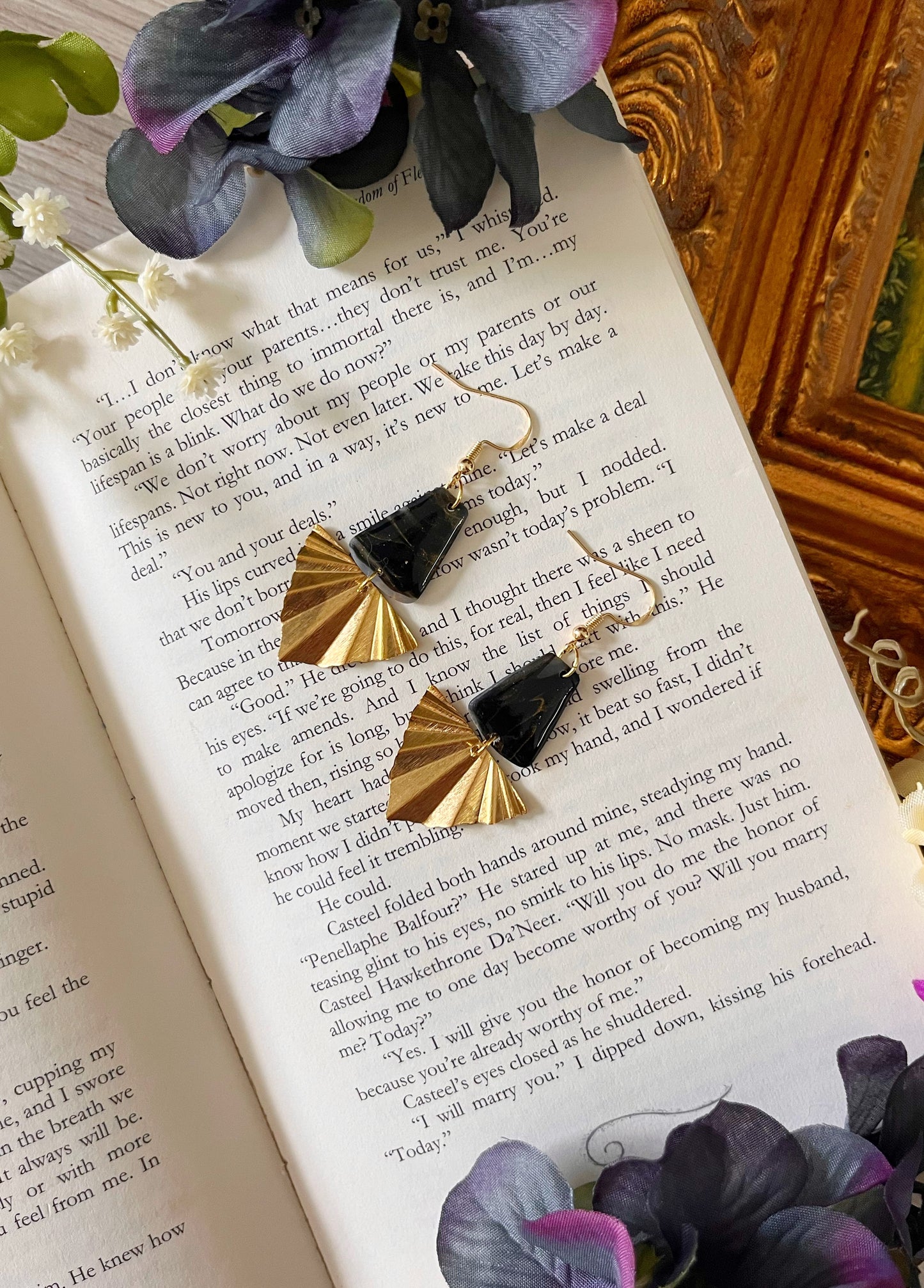 Black and Gold Foil Dangles