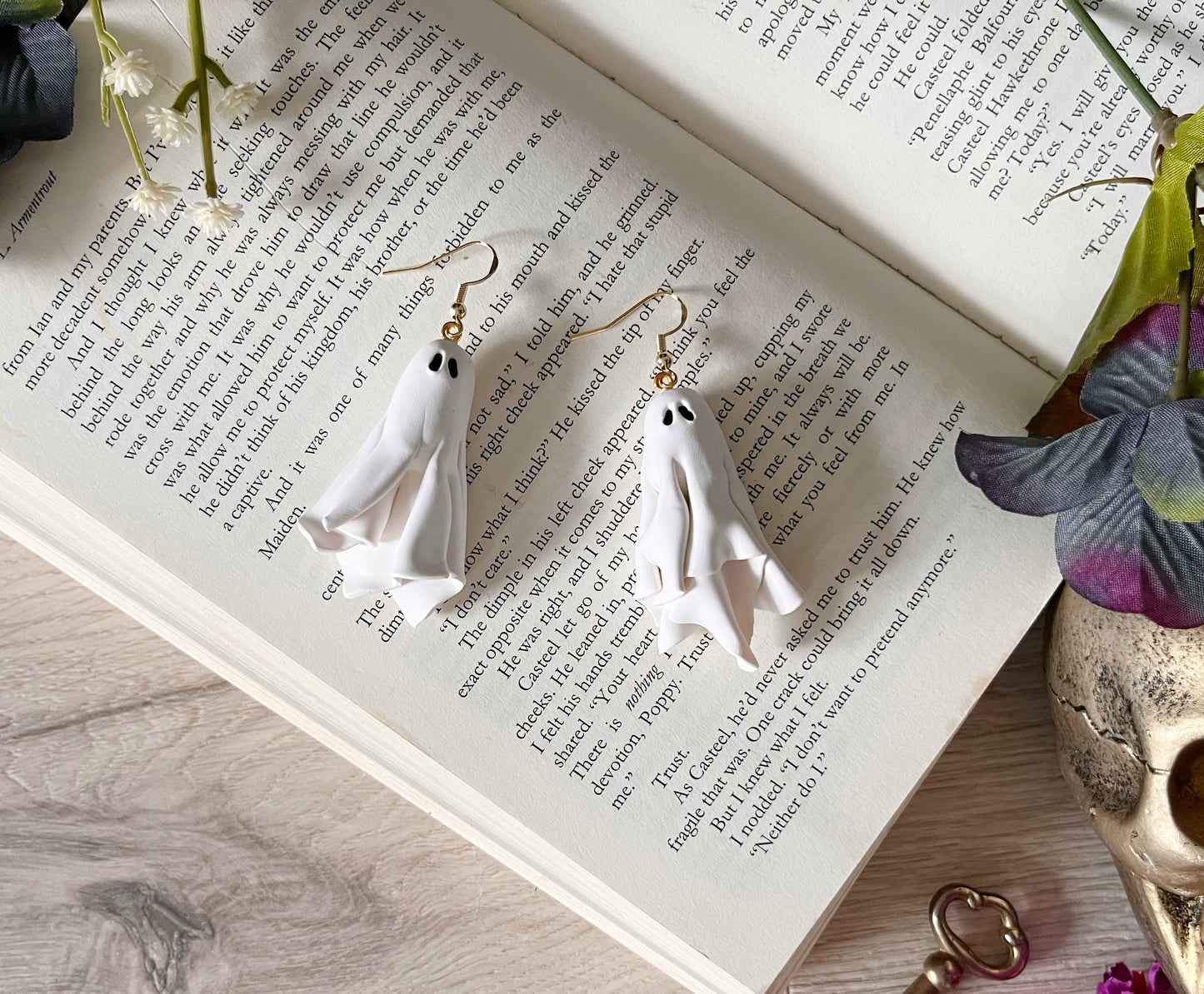 Polymer Clay Sheet Ghost Dangles