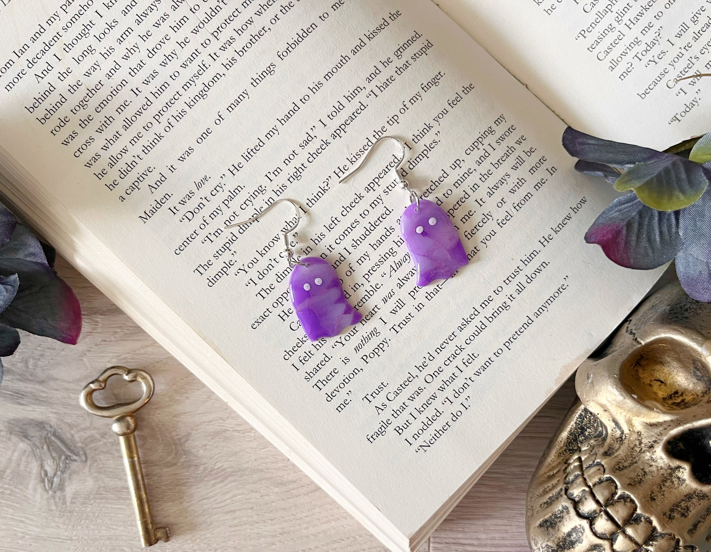 Little Purple Ghoul Polymer Clay Dangles