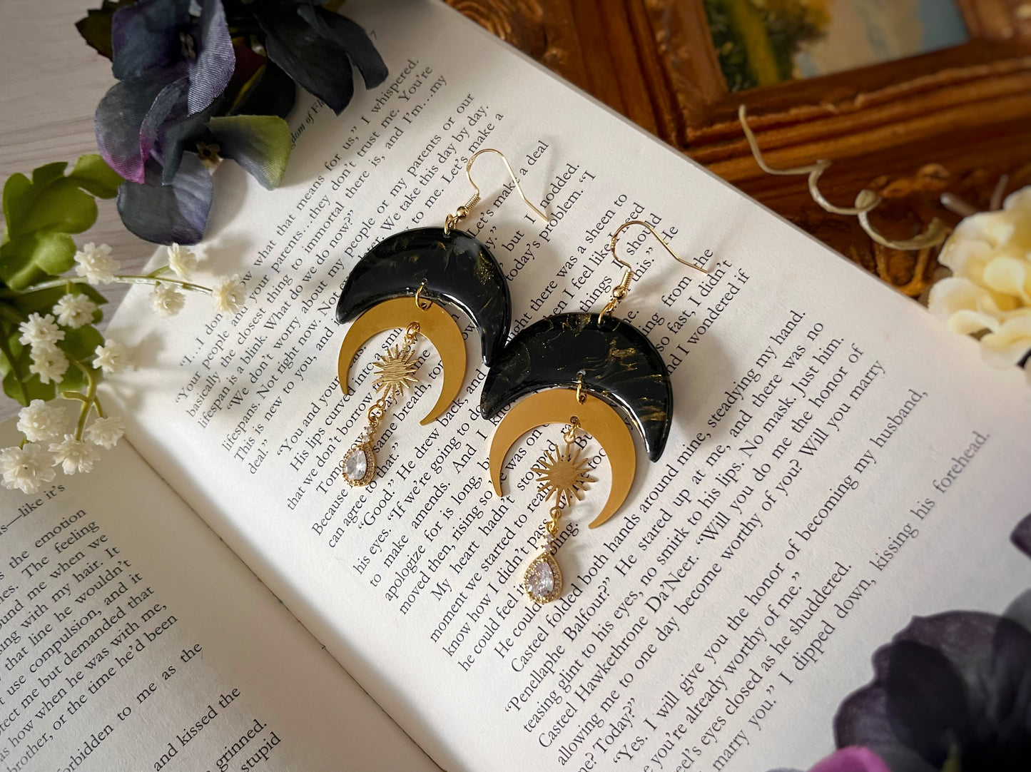 Polymer Clay Witchy Moon Dangles