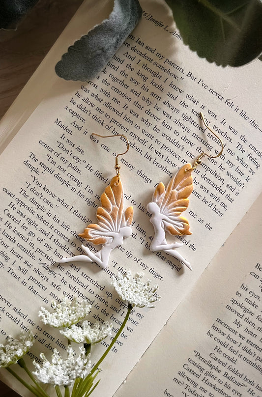 White Polymer Clay Fairy Dangles