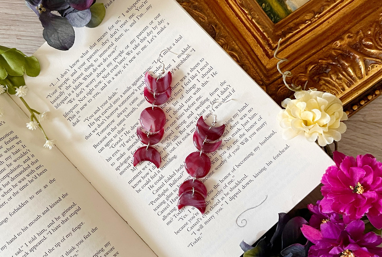 Polymer Clay Moon Phase Dangles