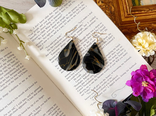 Polymer Clay Translucent Black Dangles
