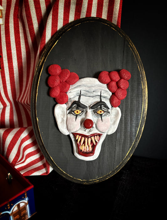 Hand Sculpted Killer Clown Plaque