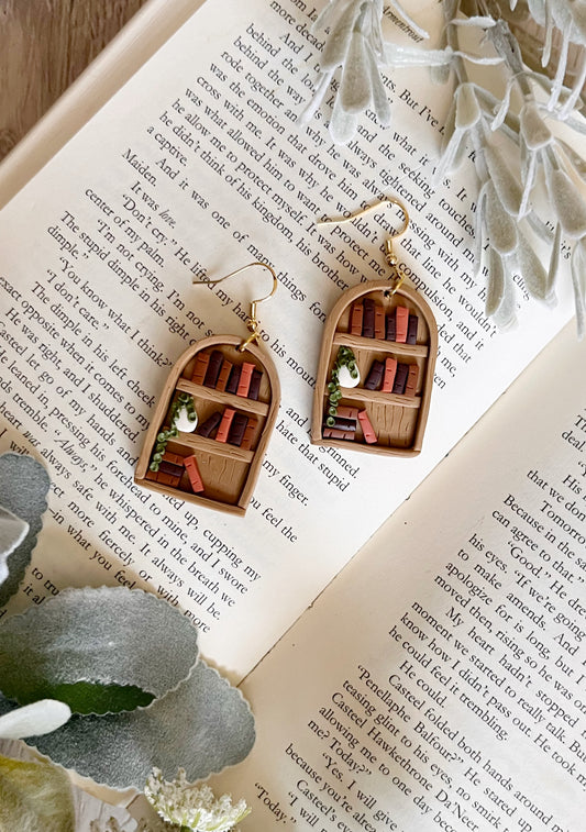 Polymer Clay Book Shelf Earrings