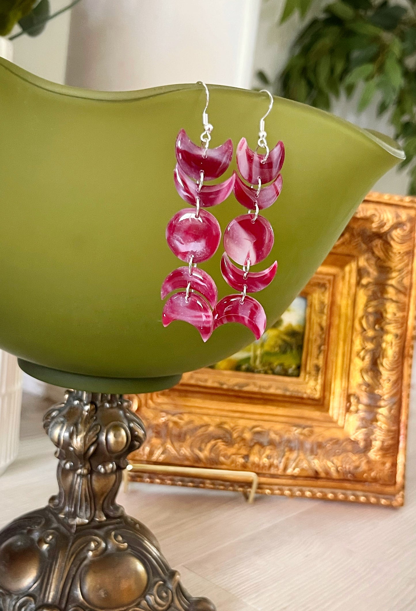 Polymer Clay Moon Phase Dangles