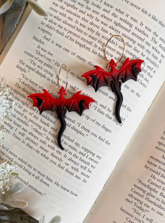 Polymer Clay Ombré Dragon Hoop Dangles