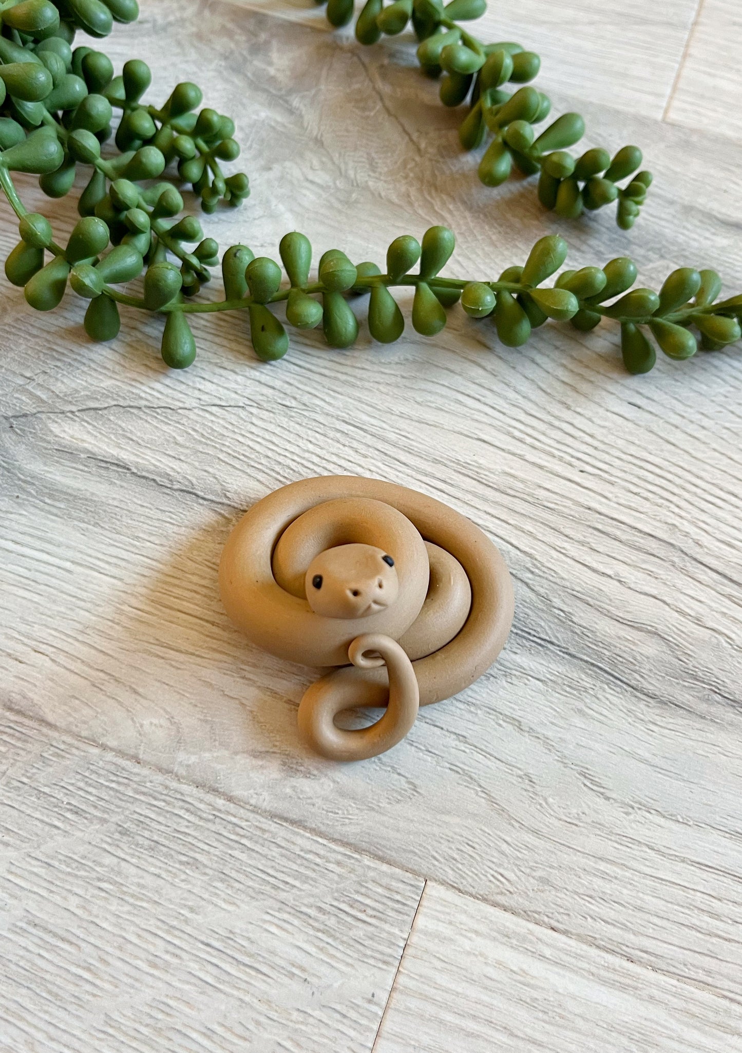 Hand Sculpted Khaki Palm Snake