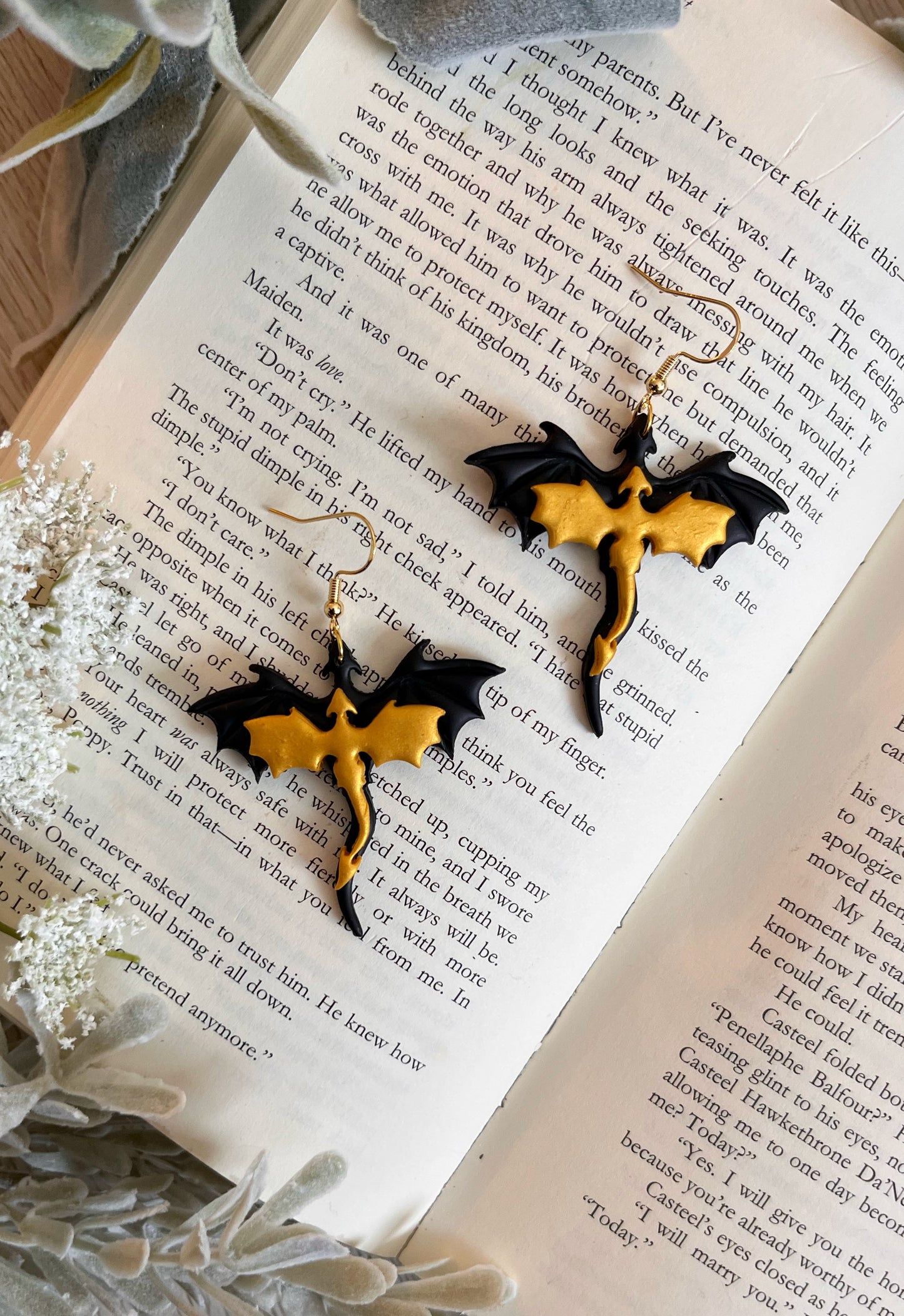 Polymer Clay Double Dragon Earrings