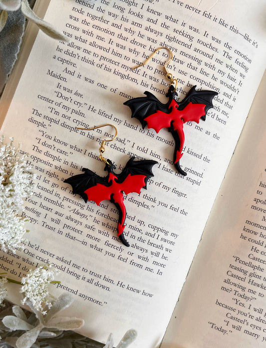 Polymer Clay Double Dragon Earrings