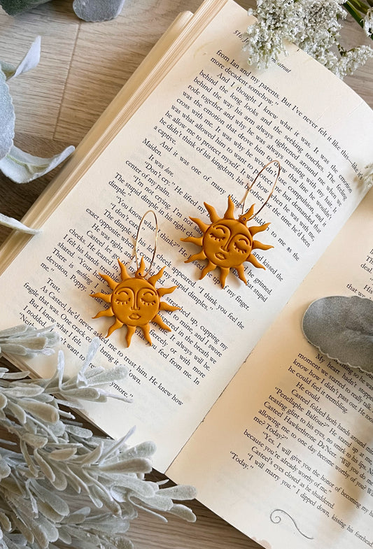 Polymer Clay Sun Hoop Earrings