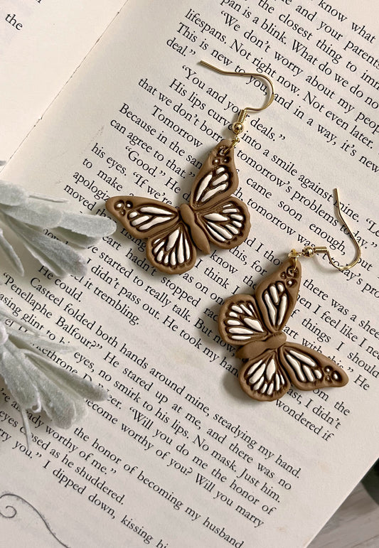 Handmade Polymer Clay Butterfly Earrings